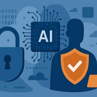 Profesional protegiendo datos digitales frente a inteligencia artificial